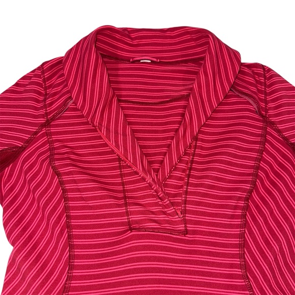 Lululemon Think Fast Half Zip Pullover In Deepest Cranberry - Picture 7 of 11